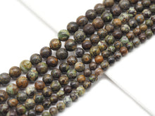 Load image into Gallery viewer, Natural Green Brown Brazil Opal Round Smooth Beads, Sku#U1322