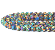 Load image into Gallery viewer, Orange Purple Blue Green Imperial Jasper Round Smooth Beads, 10mm, Sku#U1490