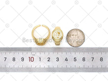 Load image into Gallery viewer, CZ Peace Sign Adjustable Ring, Sku#X277