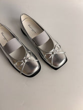 Load image into Gallery viewer, Women's Bow-Knot Genuine Leather Ballet Flats - Chunky Heel Mary Jane Shoes