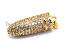 Load image into Gallery viewer, White CZ Micro Pave Bullet Pendant/Charm, sku#L36
