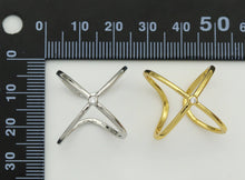 Load image into Gallery viewer, CZ Cross Adjustable Ring, Sku#B185