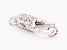 Load image into Gallery viewer, CZ Clear Micro Pave Lobster Claw Clasp, Cubic Zirconia Clasp/Clips/Connecto, sku#H45C