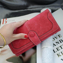 Load image into Gallery viewer, Premium Matte Long Wallet for Women - Large Capacity PU Leather Flap Closure