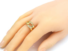 Load image into Gallery viewer, CZ Pave Oval Link Shape Adjustable Ring,X224