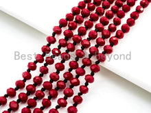 Load image into Gallery viewer, 60 Long Hand Knotted Red Color Crystal Necklace, D12