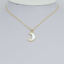 Load image into Gallery viewer, Gold White Mother of Pearl Cresent Moon Charm Pendant, Sku#LK969