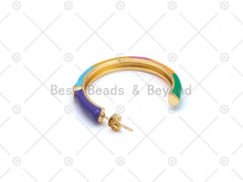 Load image into Gallery viewer, Colorful Enamel Round Ring Earrings, Sku#J325