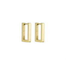Load image into Gallery viewer, Gold Rectangle Geometry Huggie Earrings, Sku#A258