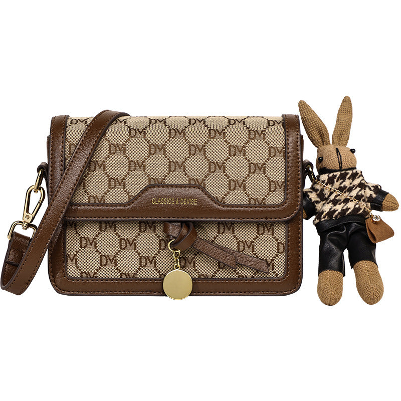Niche Designer Handbag | Retro Print PVC Structured Bag | Sarah Express