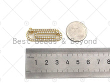 Load image into Gallery viewer, CZ Micro Pave Paper Clip Charm,Cubic Zirconia Silver/Gold Connector, Necklace Bracelet Charm Pendant, 12x35mm, Sku#L553