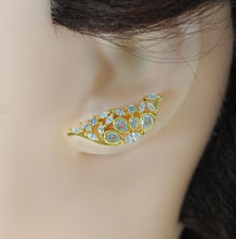 Load image into Gallery viewer, CZ Pave Butterfly Wing Stud Earrings, Sku#LD354