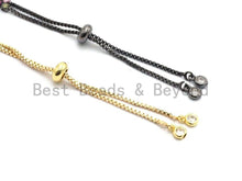 Load image into Gallery viewer, Sliding adjustable Rainbow CZ Bracelet, connector link findings,Sku#A97