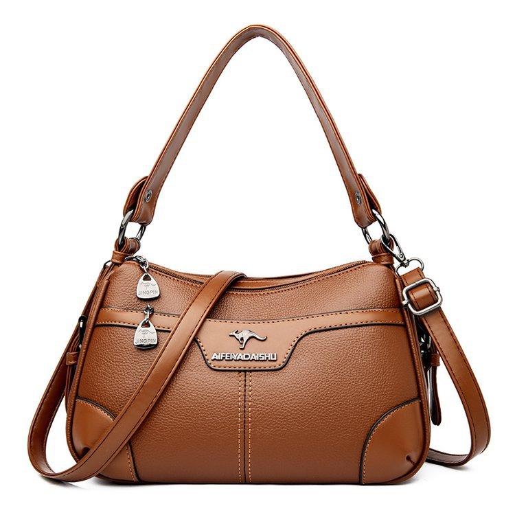 Retro Woven Shoulder Bag - Contrasting Color PU Leather Crossbody Bag for Women