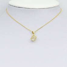 Load image into Gallery viewer, Clear CZ Gold Diamond Cube Cage Charm Pendant, Sku#LK1079