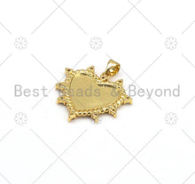 Load image into Gallery viewer, Enamel Colorful Heart with CZ Spike Pendant, Gold Filled Enamel Heart Charm,Enamel Jewelry Findings,25mm,Sku#LK422