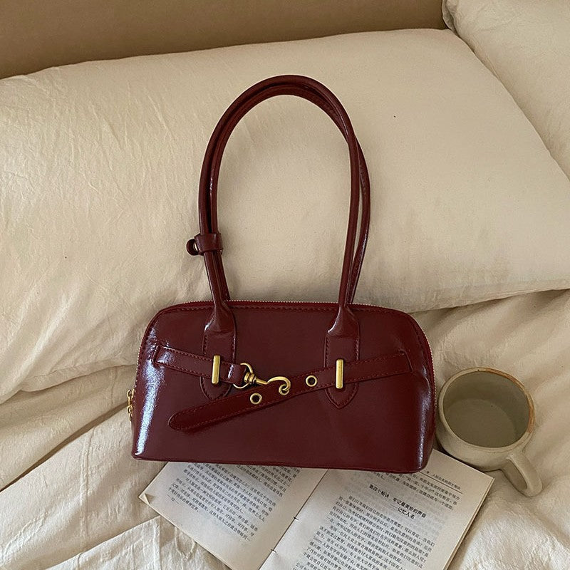 Women's Retro Shell Crossbody Bag - PU Leather Shoulder Bag with Phone Pocket