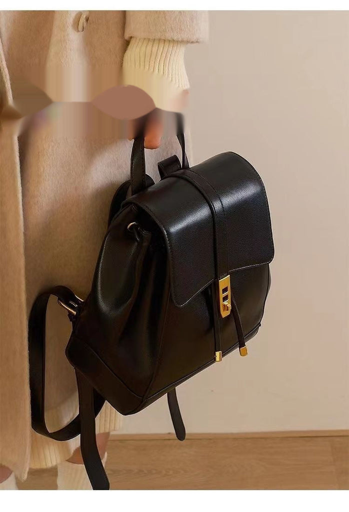 Women's Large Capacity PU Leather Backpack & Shoulder Bag – Everyday Carry | Brown & Black