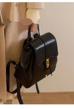 Load image into Gallery viewer, Women's Large Capacity PU Leather Backpack &amp; Shoulder Bag – Everyday Carry | Brown &amp; Black