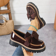 Load image into Gallery viewer, Women's Patent Leather Chunky Heel Loafers | Color-Block Slip-On Shoes EU 36–43