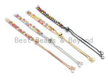 Load image into Gallery viewer, Sliding adjustable Rainbow CZ Bracelet, connector link findings,Sku#A97