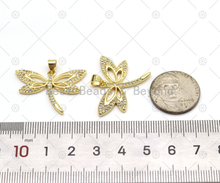 Load image into Gallery viewer, CZ Micro Pave Butterfly Shape Pendant, 18K Gold Filled Butterfly Charm, Necklace Bracelet Charm Pendant,Sku#LD168