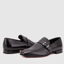 Load image into Gallery viewer, The Marquez Black Baby Buffalo &amp; Deer Leather Loafer Men Shoe