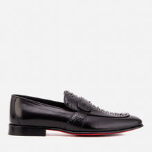 Load image into Gallery viewer, The Dorian Black Python &amp; Baby Buffalo Leather Loafer Men Shoe