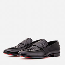 Load image into Gallery viewer, The Dorian Black Python &amp; Baby Buffalo Leather Loafer Men Shoe
