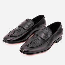 Load image into Gallery viewer, The Dorian Black Python &amp; Baby Buffalo Leather Loafer Men Shoe