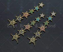 Load image into Gallery viewer, Multicolor CZ Multi Stars Necklace pendant, CZ Micro Pave Necklace Pendant, 19x66mm, sku#JL03