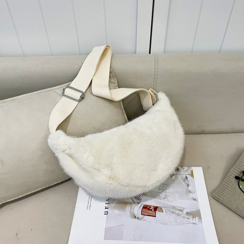 Women's Plush Crossbody Shoulder Tote Bag | Casual Lightweight Everyday Bag