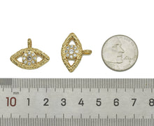 Load image into Gallery viewer, CZ Pave hammered Evil Eye Charm, Sku#L651