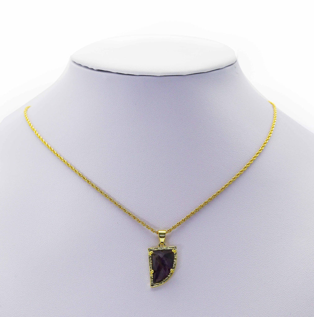 Gold Gemstone Horn Charm, Sku#LY09