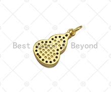 Load image into Gallery viewer, Enamel Pink/Red/Black/White Gourd Shape Pendant,CZ Micro Pave 18K Gold Enamel Charm,Enamel Jewelry,10x17mm,Sku#LK305
