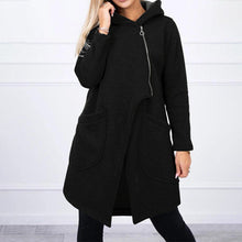 Load image into Gallery viewer, Half-high Neck Side-zip Hoodie With A Hood And Fleece-lined Pockets