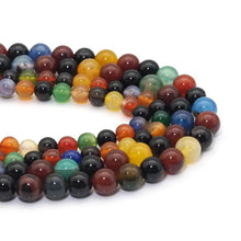 Load image into Gallery viewer, Mixed Agate Round Smooth Beads, 6mm/8mm/10mm, Sku#U1572