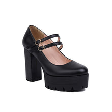 Load image into Gallery viewer, Women's Chunky Heel Pointed Toe Pumps - Plus Size High Heels 8cm