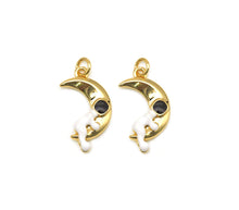 Load image into Gallery viewer, Enamel Astronaut on the Moon Charm, Sku#LD202
