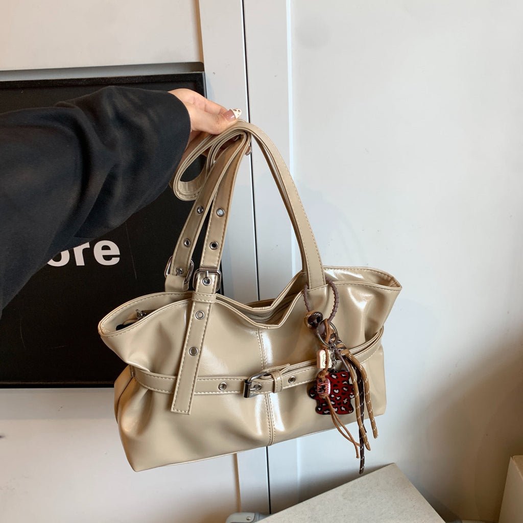 Premium Textured Oil-Waxed Leather Crossbody Bag