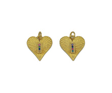 Load image into Gallery viewer, Colorful Rectangle On Heart Charm, Sku#F1474C