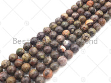 Load image into Gallery viewer, Quality Natural Ocean Jasper Faceted Round Beads, 6mm/8mm/10mm/12mm Beads, Brown Red Light Green Matrix, 15.5'' Full Strand, Sku#U1151