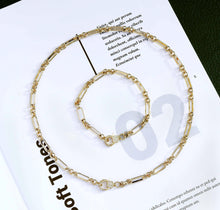 Load image into Gallery viewer, 18k Gold Mixed Paperclip Chain Necklace/Bracelet, sku#CL12