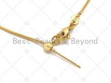 Load image into Gallery viewer, New Style Snake Chain Sliding Adjustable Necklace Bracelet, Snake chain, Adjustable necklace with rubber stoper beads 7.5/18,sku#A106