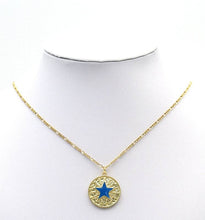 Load image into Gallery viewer, Gold Colorful Enamel Star Love Coin Charm, Sku#LX169
