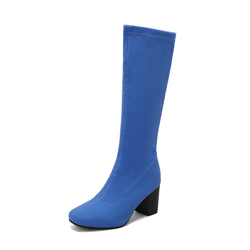 Women's Stretchy Over-the-Knee Boots | Chunky Platform High Heel