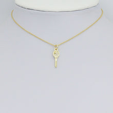Load image into Gallery viewer, Clear CZ Tennis Racket Gold Charm Pendant,Sku#LX851