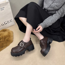 Load image into Gallery viewer, British-Style Platform Leather Shoes