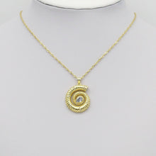 Load image into Gallery viewer, Gold Teardrop CZ Snail Charm, Sku#LX421
