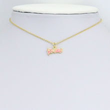 Load image into Gallery viewer, CZ Pink Enamel Gold Letter Charm Pendant, Sku#LK1200